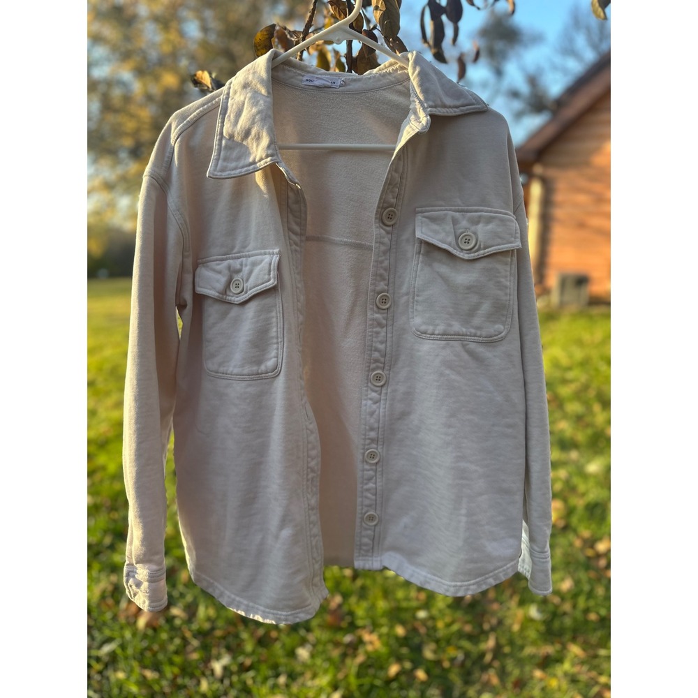 Good American Women's Button Down Schacket | Cream Soft Interior | 00/0